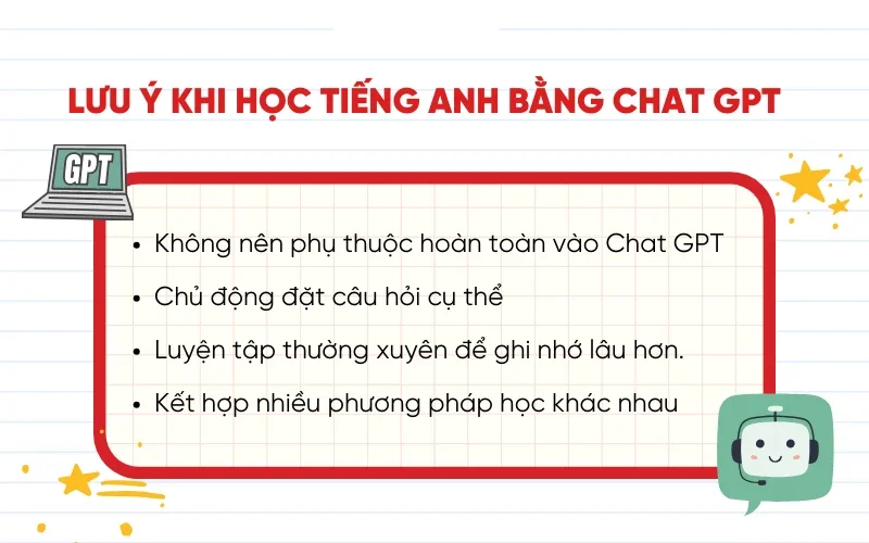 Những lưu &yacute; khi học tiếng Anh bằng Chat GPT